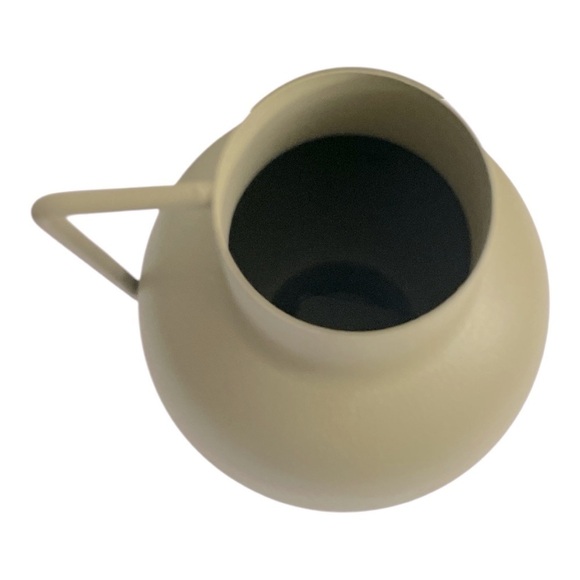 Bloomingville Textured Metal Vase with Handle, Sage Green Metal Vase, MCM Vase - Picture 5 of 9